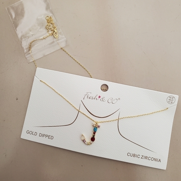 NWT Initial Letter Zirconia Monogram Necklace M K J I - Picture 4 of 5